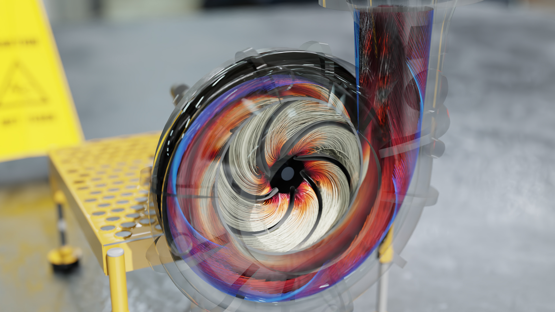 Simulation of a turbo pump