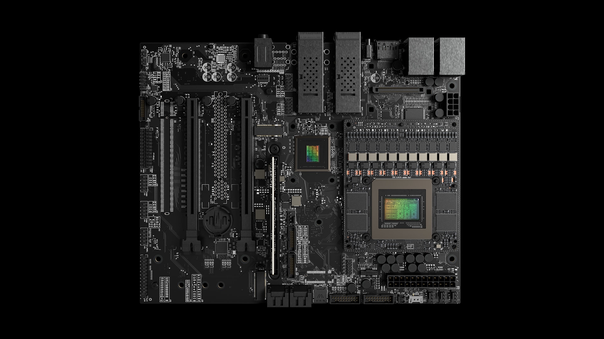 NVIDIA T7000 Boardkit view at an angle that include T5000 module  in black background