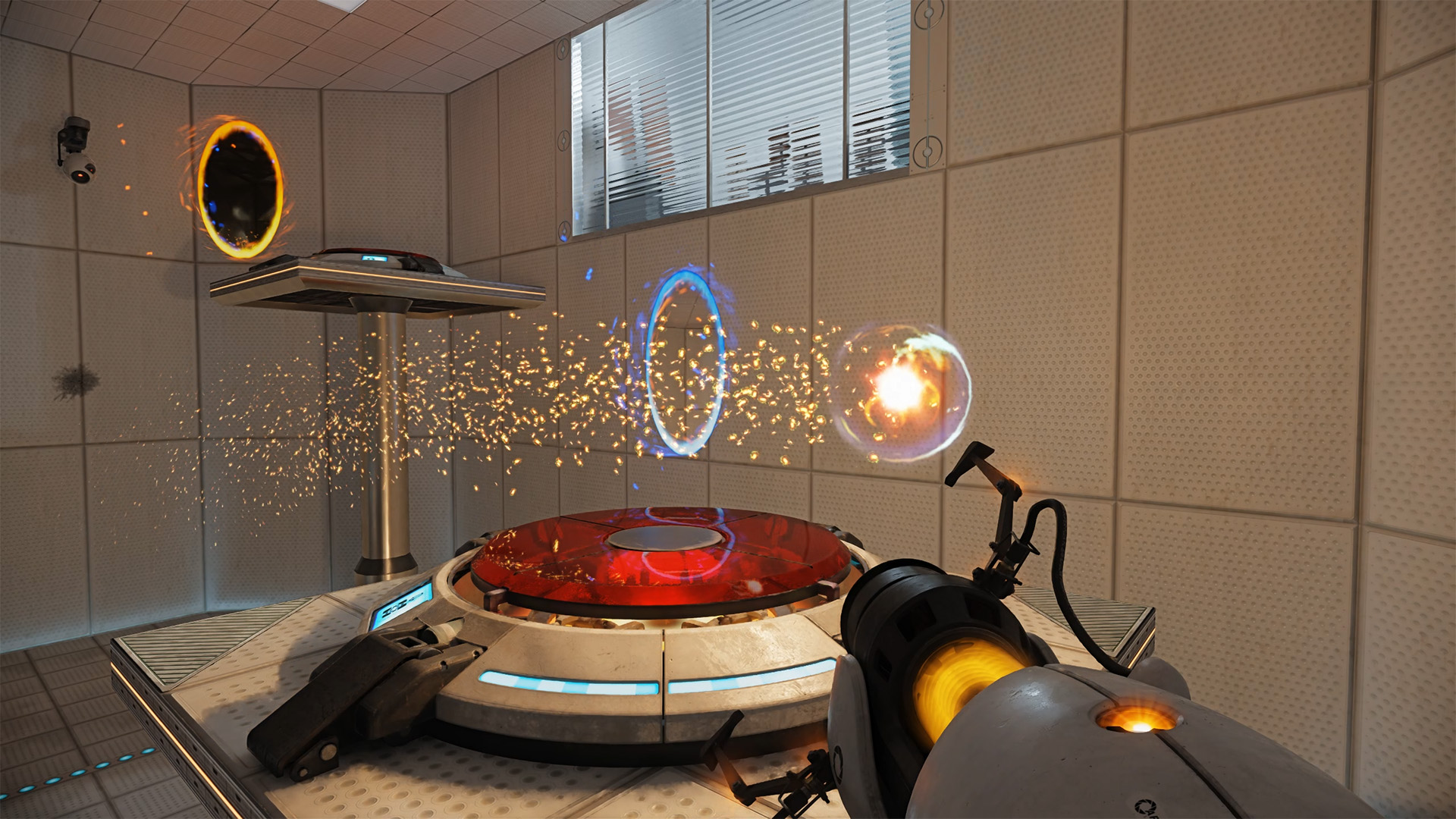 Path-traced particles casting dynamic reflections and shadows in real time